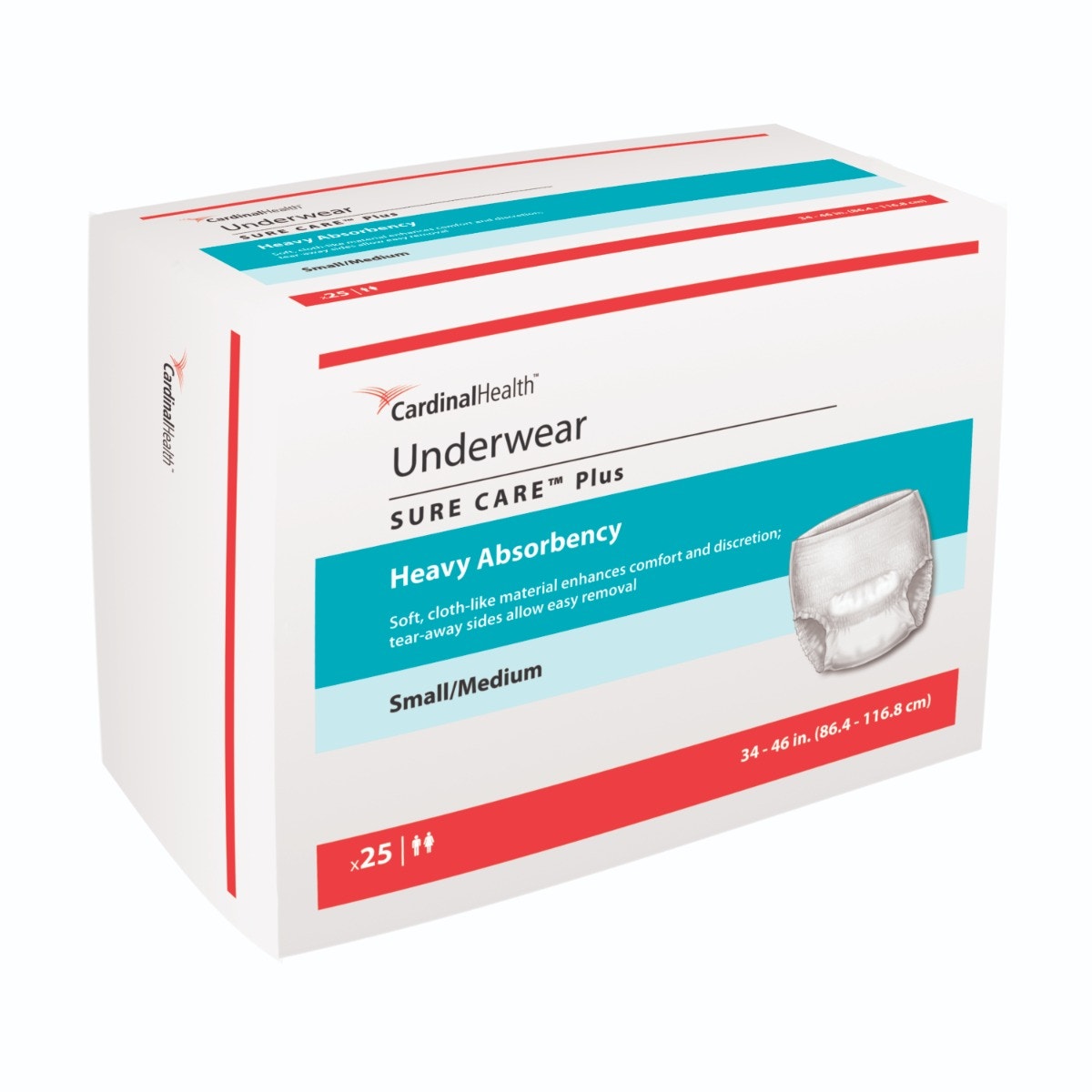 Cardinal Health Sure Care Plus Underwear - Heavy Absorbency - Small/Medium