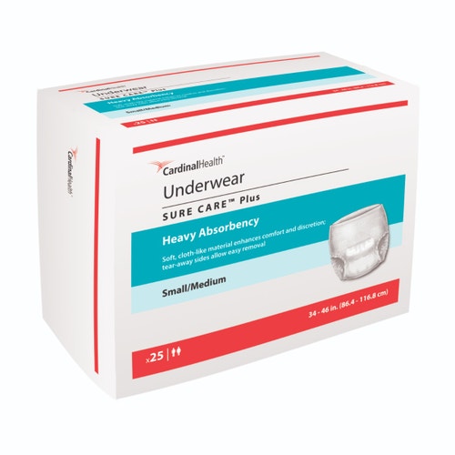 Cardinal Health Sure Care Plus Underwear - Heavy Absorbency - Small/Medium