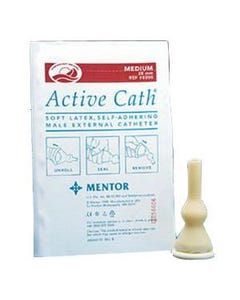 Active Cath Latex Self-Adhering Male External Catheter with Watertight Adhesive Seal,