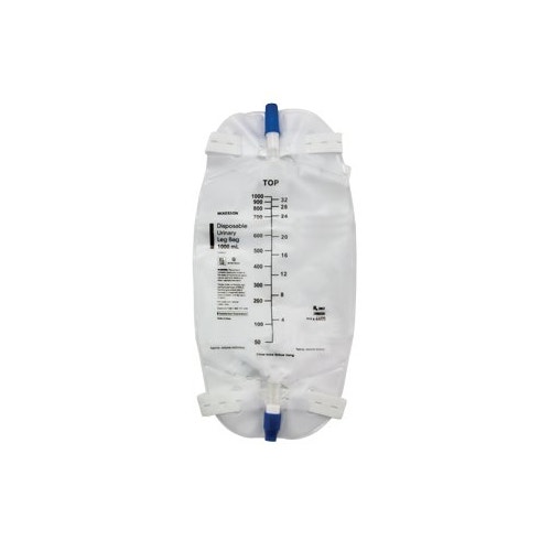 Urinary Leg Bag McKesson Anti-Reflux Valve Sterile 1000ml