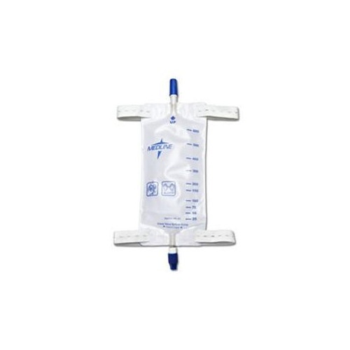 Medline® Industries Leg Bags with Comfort Strap and Twist Valve Drainage Port 600mL, Medium