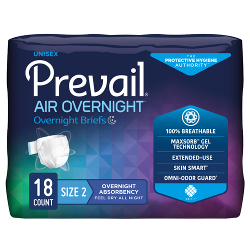 Prevail Air Overnight Briefs - Overnight Absorbency - Size 2