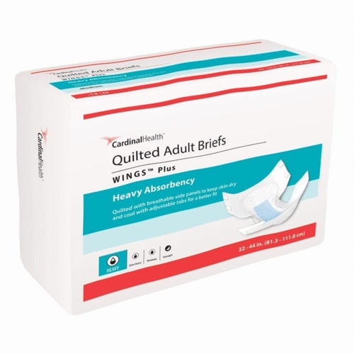 Covidien Wings Plus Quilted Adult Briefs - Heavy Absorbency - Small